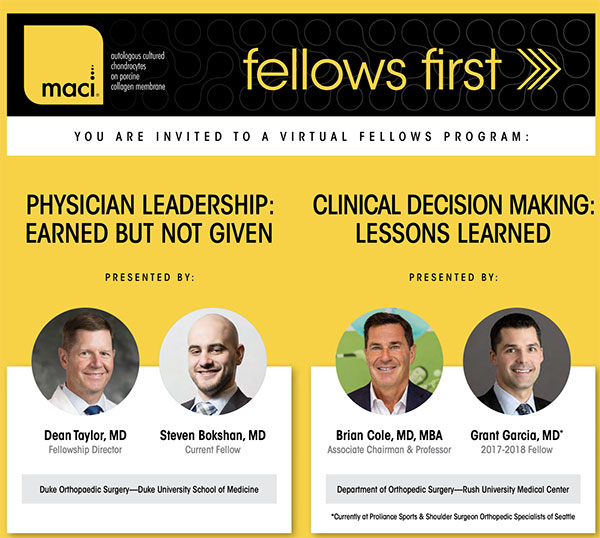 Honored to speak at the MACI fellows course last night with Dr. Brian Cole, my mentor and leader in the cartilage field.