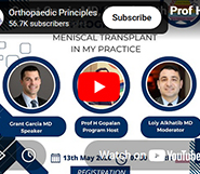 Dr. Garcia’s live lecture on Meniscus Transplants