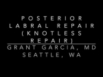 Dr. Garcia demonstrates his new low profile posterior labral repair for high level throwin...