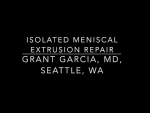 My technique on one of the first isolated meniscal extrusion repairs in Washington State.